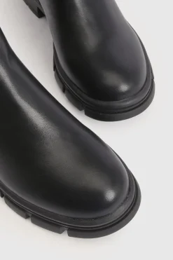 Bottes Hautes à Panneau Élastique et Semelle Épaisse