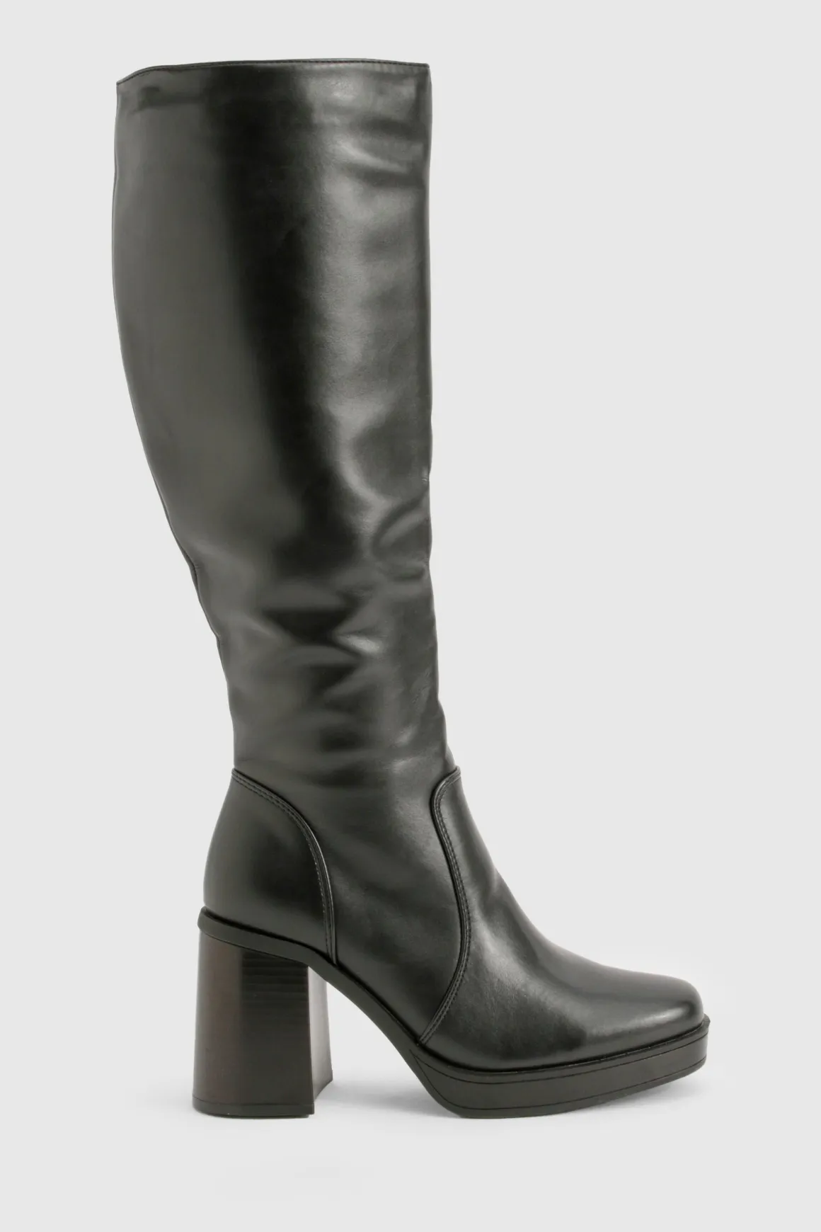 Bottes Hautes À Plateforme Et Talon Bloc