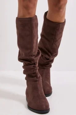 Bottes Hautes Plates en synthétique Froncé Karina