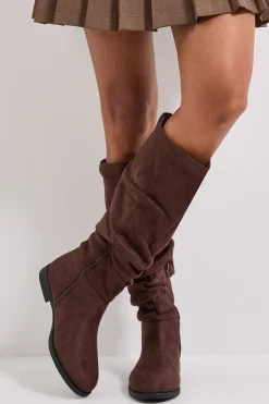 Bottes Hautes Plates en synthétique Froncé Karina