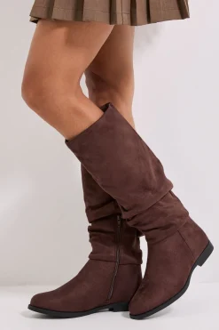 Bottes Hautes Plates en synthétique Froncé Karina