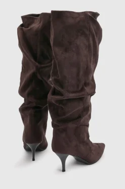 boohoo Bottes Hautes Slouchy À Colonne< Looks Chocolat|Bottes