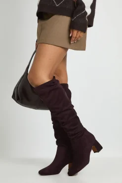 Bottes Hautes Slouchy À Talon Bloc Bas En Synthétique
