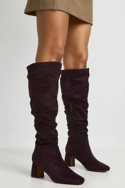 Bottes Hautes Slouchy À Talon Bloc Bas En Synthétique
