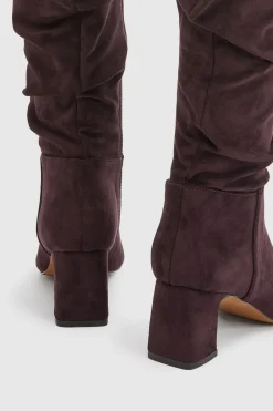 Bottes Hautes Slouchy À Talon Bloc Bas En Synthétique