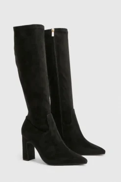 Bottes Hautes Stretch en Synthétique Coupe Large