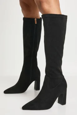 Bottes Hautes Stretch en Synthétique Coupe Large