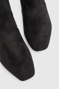 boohoo Bottes Hautes Stretch À Talon Bloc Bas En Synthétique< Bottes|Bottes En Daim