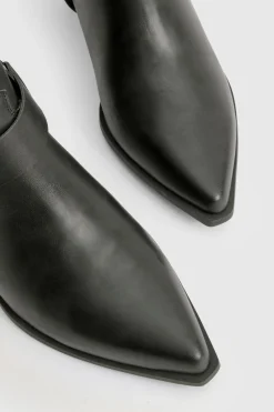 Bottes Hautes Style Western avec Détail Harnais - Coupe Large