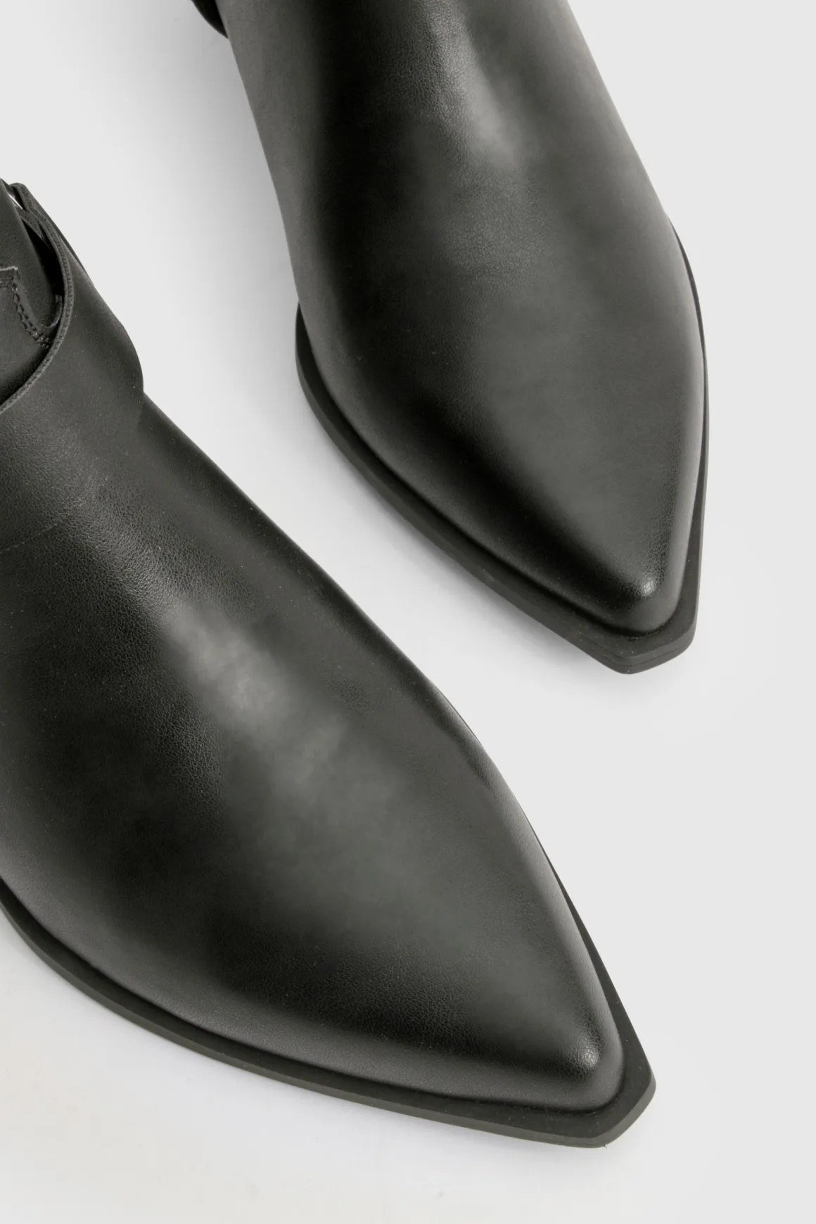 Bottes Hautes Style Western avec Détail Harnais - Coupe Large