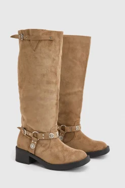 boohoo Bottes Hautes Style Western À Boucles Coupe Large< Bottes|Bottes Hautes