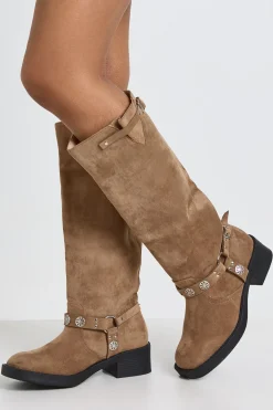 boohoo Bottes Hautes Style Western À Boucles Coupe Large< Bottes|Bottes Hautes