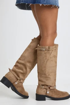 boohoo Bottes Hautes Style Western À Boucles Coupe Large< Bottes|Bottes Hautes