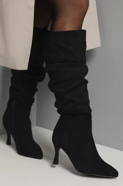 Wallis Bottes Hautes à Talon Aiguille Hibiscus Coupe Large en synthétique Froncé< Bottes|Bottes En Daim