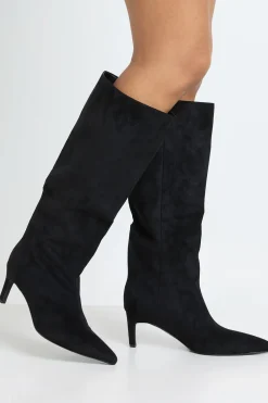 Bottes Hautes À Talon Aiguille Mi-haut Coupe Large