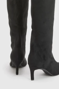 Bottes Hautes À Talon Aiguille Mi-haut Coupe Large