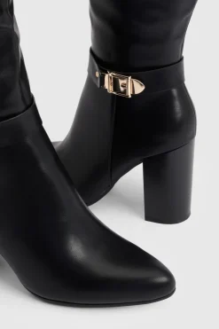 Bottes Hautes à Talon Bloc avec Détail Boucle
