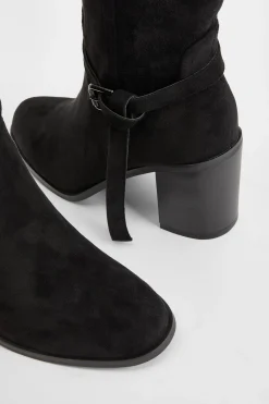 Bottes Hautes À Talon Bloc Bas En Synthétique Avec Détail Boucle