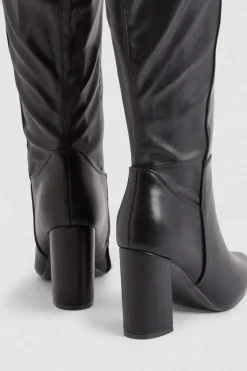 Bottes Hautes à Talon Bloc Coupe Large