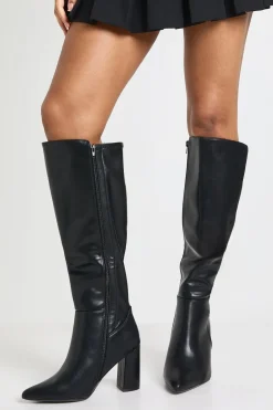 Bottes Hautes à Talon Bloc Coupe Large
