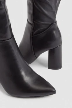 Bottes Hautes à Talon Bloc Coupe Large