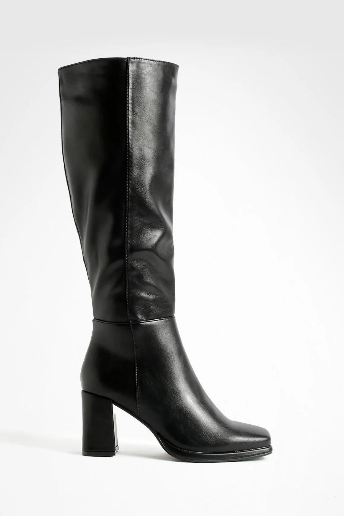 Bottes Hautes À Talon Bloc Coupe Large