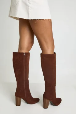 Bottes Hautes À Talon Bloc Empilé Détaillé