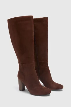 Bottes Hautes À Talon Bloc Empilé Détaillé