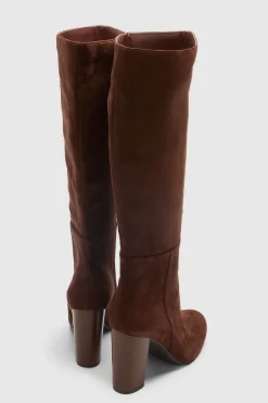 Bottes Hautes À Talon Bloc Empilé Détaillé
