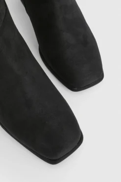 Bottes Hautes À Talon Bloc En Synthétique Coupe Large