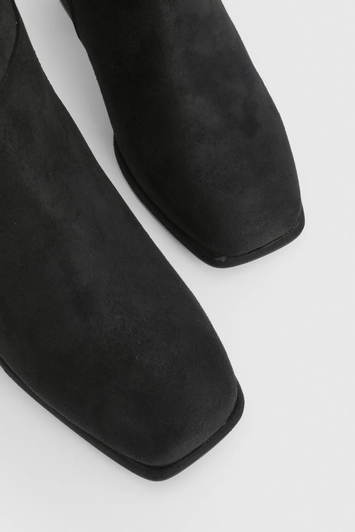 Bottes Hautes À Talon Bloc En Synthétique Coupe Large