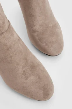 boohoo Bottes Hautes À Talon Bloc En Synthétique Coupe Large< Bottes|Bottes En Daim