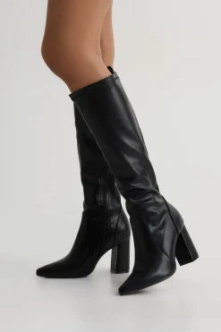 Bottes Hautes À Talon Bloc Et Bout Pointu