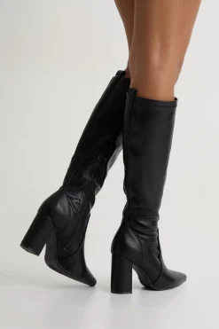 Bottes Hautes À Talon Bloc Et Bout Pointu