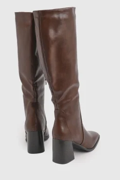 Bottes Hautes À Talon Bloc Et Bout Rond