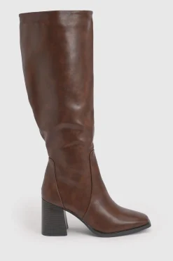 Bottes Hautes À Talon Bloc Et Bout Rond