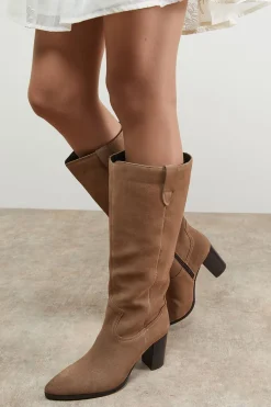 Oasis Bottes Hautes à Talon Bloc Kresta en Daim< Bottes|Bottes En Daim