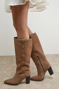 Oasis Bottes Hautes à Talon Bloc Kresta en Daim< Bottes|Bottes En Daim