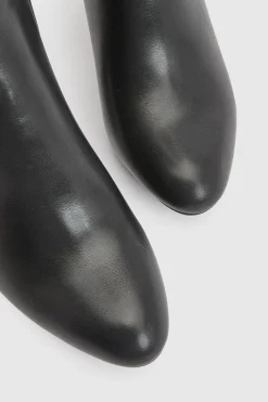 Bottes Hautes À Talon Bloc Large Avec Détail Boucle Et Coupe Large