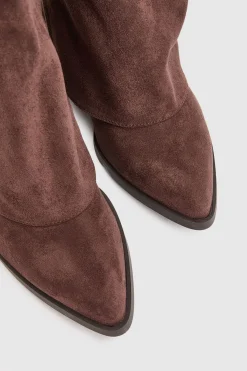 boohoo Bottes Hautes À Talon Bloc Large Avec Revers Rabattable< Bottes|Bottes Hautes