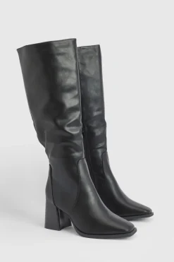 boohoo Bottes Hautes À Talon Bloc Moyen< Bottes|Bottes Hautes