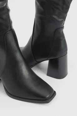 boohoo Bottes Hautes À Talon Bloc Moyen< Bottes|Bottes Hautes