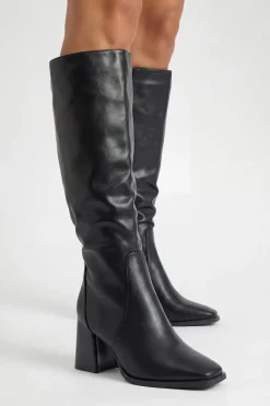 boohoo Bottes Hautes À Talon Bloc Moyen< Bottes|Bottes Hautes