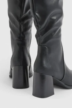 boohoo Bottes Hautes À Talon Bloc Moyen< Bottes|Bottes Hautes