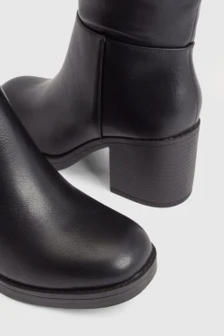 boohoo Bottes Hautes à Talon Bloc Épais< Bottes|Bottes Hautes