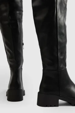 Bottes Hautes à Talon Bloc Épais
