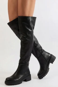 Bottes Hautes à Talon Bloc Épais