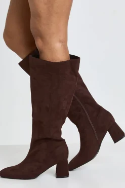 boohoo Bottes Hautes À Talon Bloc Évasé Coupe Large< Bottes|Bottes Hautes