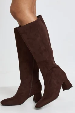 boohoo Bottes Hautes À Talon Bloc Évasé Coupe Large< Bottes|Bottes Hautes