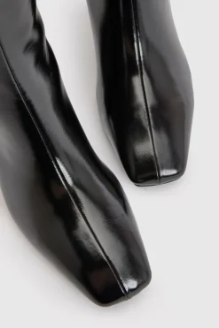 Bottes Hautes À Talon Bloc Évasé Coupe Large